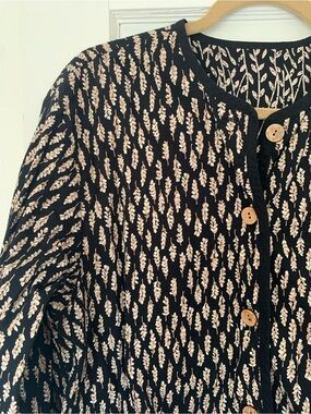Handmade Reversible Jacket with Rustic Wooden Buttons